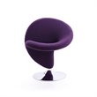 Eden Home Fabric & Metal Swivel Accent Chair in Purple/Chrome