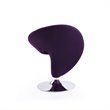 Eden Home Fabric & Metal Swivel Accent Chair in Purple/Chrome