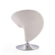 Eden Home Fabric & Metal Swivel Accent Chair in Cream/Polished Chrome