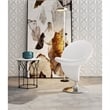Eden Home Fabric & Metal Swivel Accent Chair in Cream/Polished Chrome