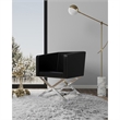 Eden Home Contemporary Faux Leather Accent Lounge Chair in Black