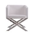 Eden Home Contemporary Faux Leather Accent Lounge Chair in White