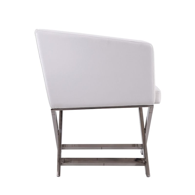 Eden Home Contemporary Faux Leather Accent Lounge Chair in White