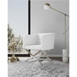 Eden Home Contemporary Faux Leather Accent Lounge Chair in White