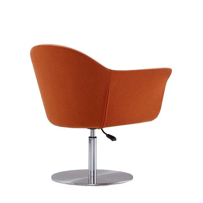 Eden Home Adjustable Height Fabric Swivel Accent Chair in Orange