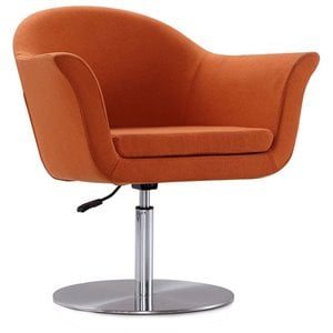 Eden Home Adjustable Height Fabric Swivel Accent Chair in Orange