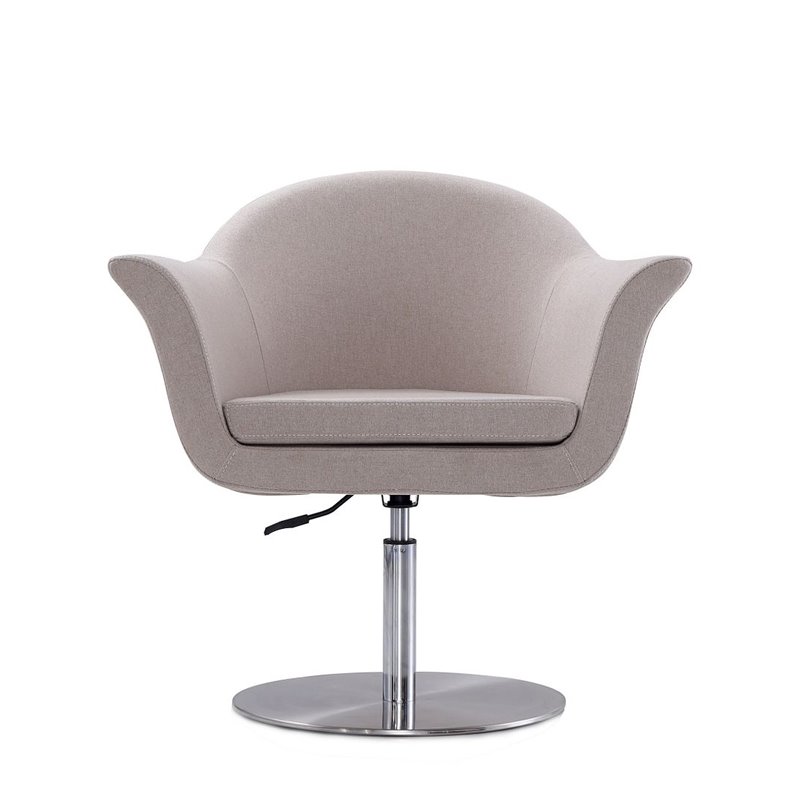 Eden Home Adjustable Height Fabric Accent Chair in Barley Gray