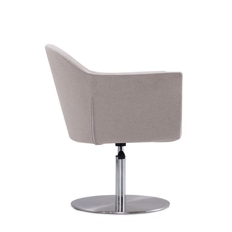 Eden Home Adjustable Height Fabric Accent Chair in Barley Gray
