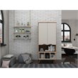 Eden Home 6-Shelf Contemporary Wood Display Cabinet in Maple/Off White