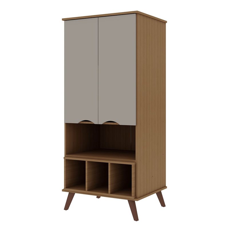 Eden Home 6-Shelf Contemporary Wood Display Cabinet in Maple/Off White