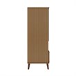 Eden Home 6-Shelf Contemporary Wood Display Cabinet in Maple/Off White