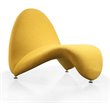Eden Home Contemporary Fabric Accent Chair with 3 Legs in Yellow
