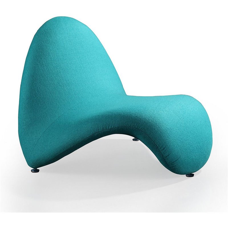 Eden Home Contemporary Wool Blend Fabric Accent Chair in Teal Blue