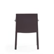 Eden Home Contemporary Saddle Leather & Metal Arm Chair in Gray