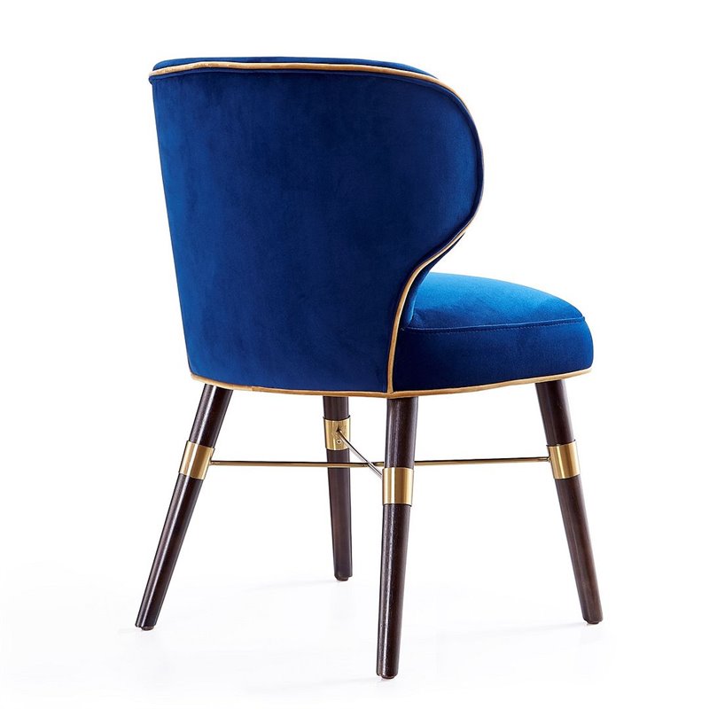 Eden Home MidCentury Modern Velvet Dining Chair in Blue Cymax Business