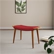 Eden Home Contemporary Linen Fabric & Wood Ottoman in Red/Antique Walnut