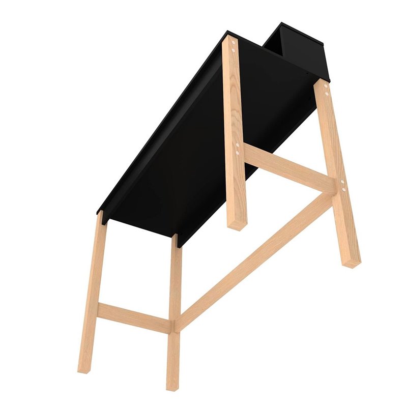 Eden Home Mid-Century Solid Wood & Melamine Desk in Black/Oak