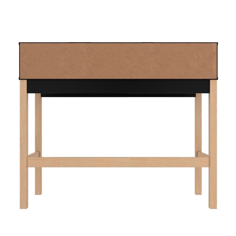 Eden Home Mid-Century Solid Wood & Melamine Desk in Black/Oak