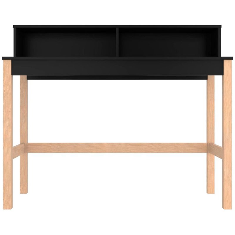 Eden Home Mid-Century Solid Wood & Melamine Desk in Black/Oak