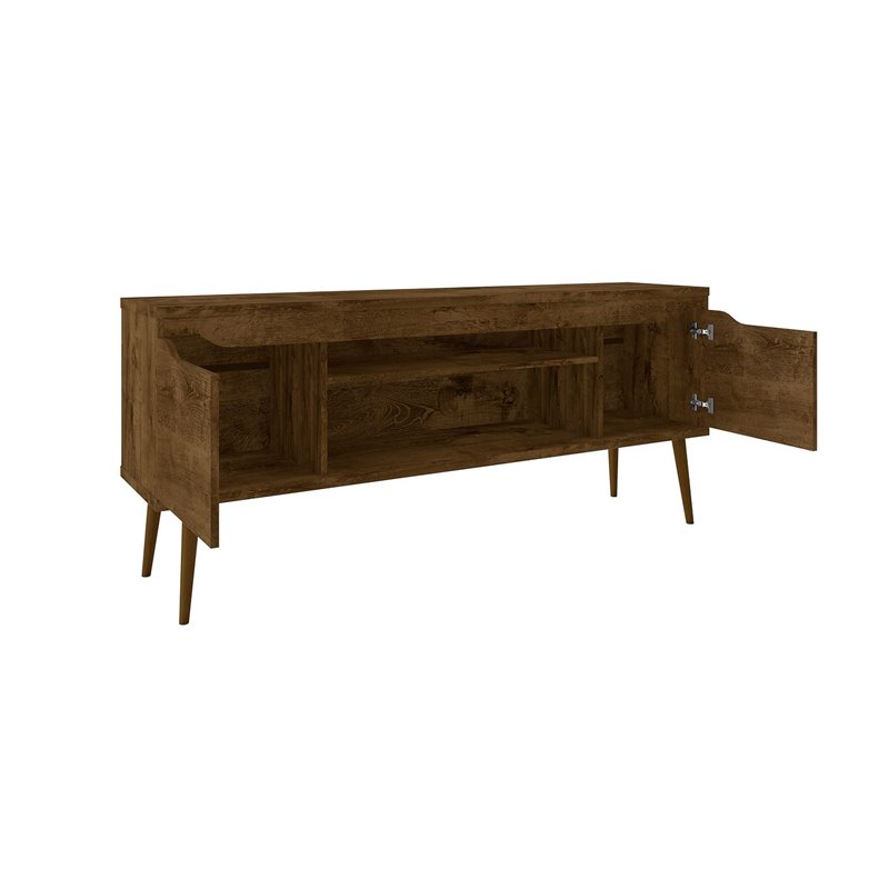Eden Home 4 Shelves Mid-Century Wood TV Stand for TVs up to 60