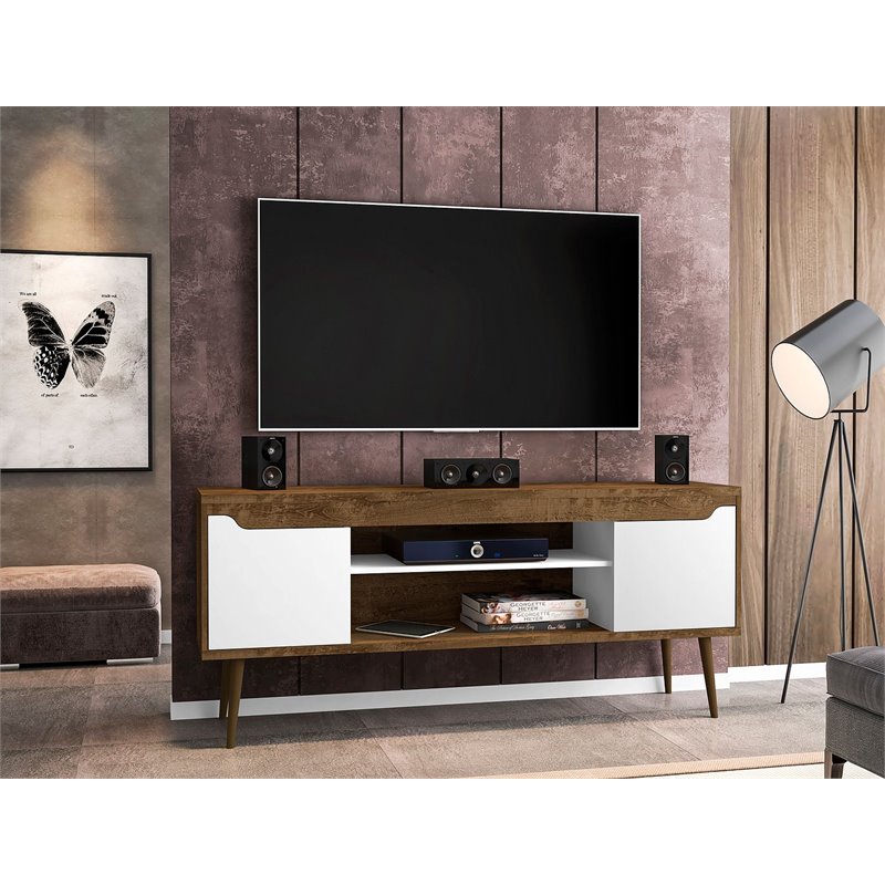 Eden Home 4 Shelves Wood TV Stand for TVs up to 60