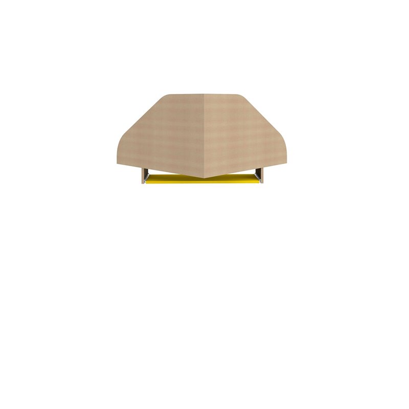 Eden Home Wood Floating Corner Desk in Rustic Brown and Yellow