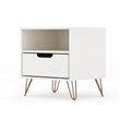 Eden Home 1-Drawer Contemporary Wood Nightstand in White (Set of 2)