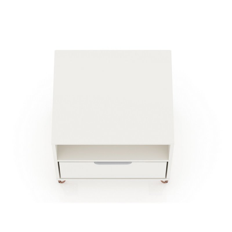 Eden Home 1-Drawer Contemporary Wood Nightstand in White (Set of 2)