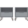 Eden Home 1-Drawer Contemporary Wood Nightstand in White (Set of 2)