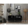 Eden Home 1-Drawer Contemporary Wood Nightstand in Black (Set of 2)