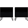 Eden Home 1-Drawer Contemporary Wood Nightstand in Black (Set of 2)
