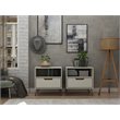 Eden Home 1-Drawer Contemporary Wood Nightstand in Off White/Natural (Set of 2)