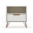 Eden Home 1-Drawer Contemporary Wood Nightstand in Off White/Natural (Set of 2)