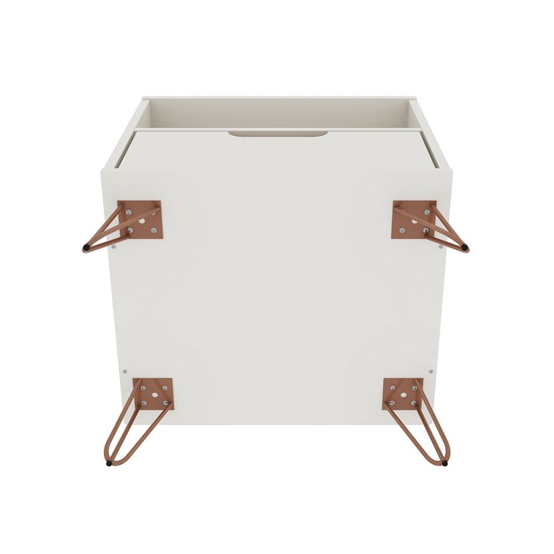 Eden Home 1-Drawer Contemporary Wood Nightstand in Off White/Natural (Set of 2)