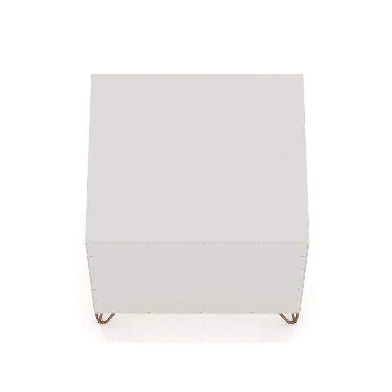 Eden Home 1-Drawer Contemporary Wood Nightstand in Off White/Natural (Set of 2)