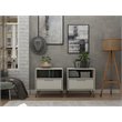 Eden Home 1-Drawer Contemporary Wood Nightstand in Off White (Set of 2)