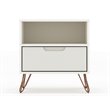 Eden Home 1-Drawer Contemporary Wood Nightstand in Off White (Set of 2)