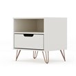 Eden Home 1-Drawer Contemporary Wood Nightstand in Off White (Set of 2)