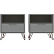 Eden Home 1-Drawer Contemporary Wood Nightstand in Off White (Set of 2)