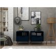 Eden Home 1-Drawer Contemporary Wood Nightstand in Blue (Set of 2)