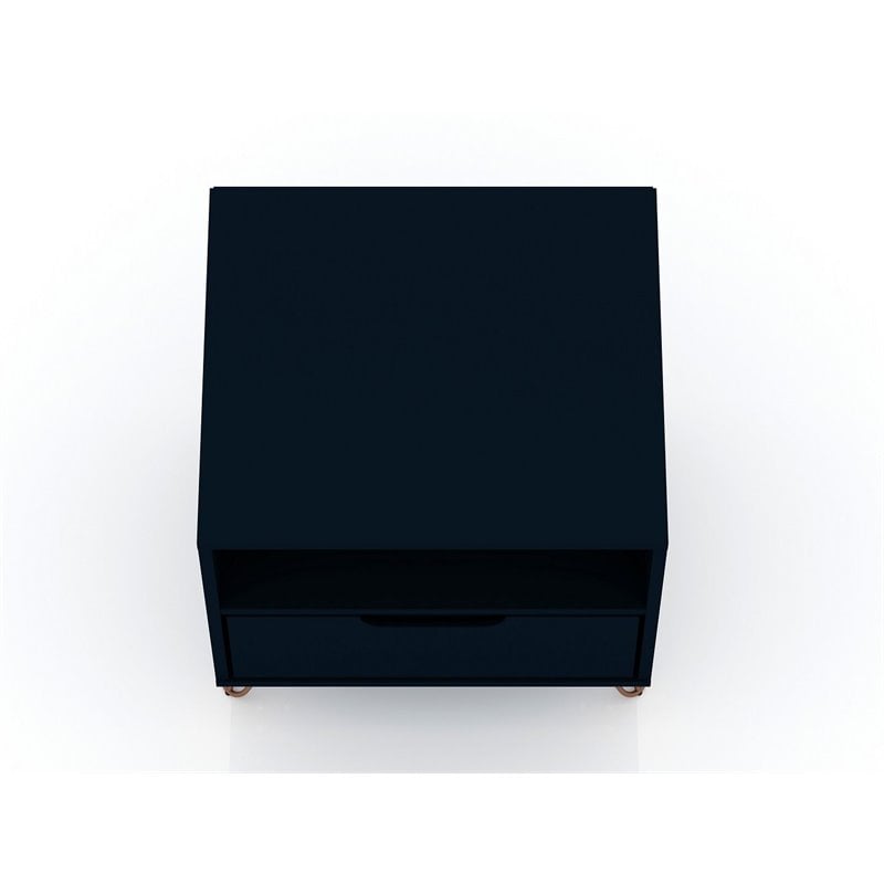 Eden Home 1-Drawer Contemporary Wood Nightstand in Blue (Set of 2)