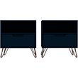 Eden Home 1-Drawer Contemporary Wood Nightstand in Blue (Set of 2)