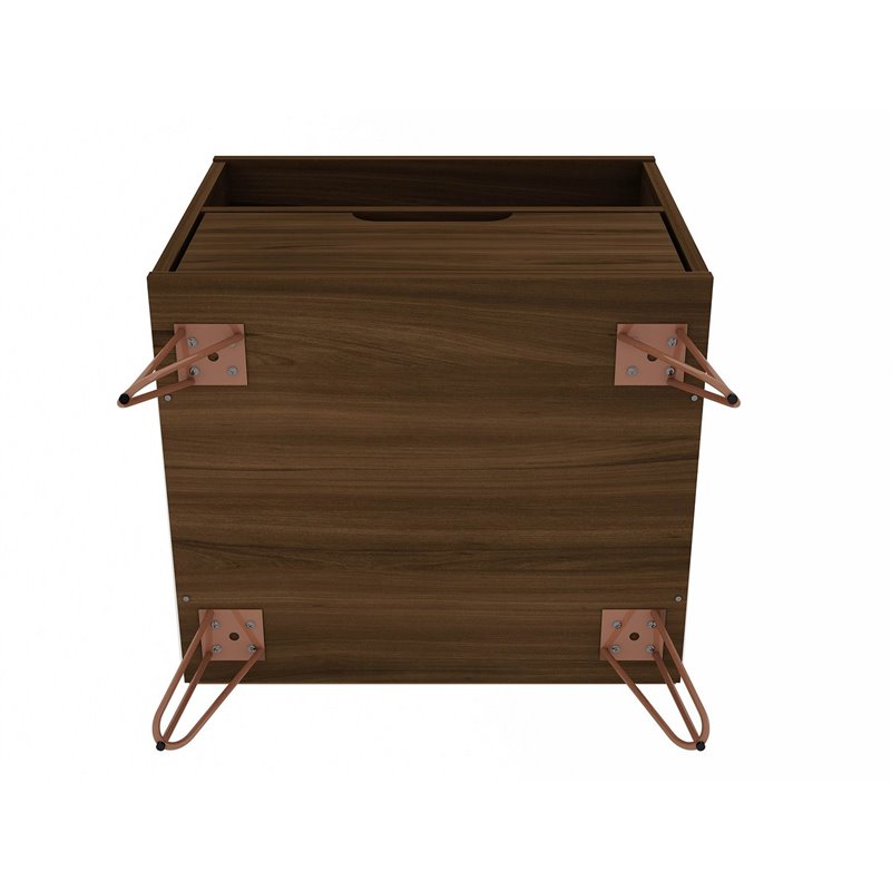 Eden Home 1-Drawer Contemporary Wood Nightstand in Brown (Set of 2)