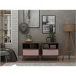 Eden Home 1-Drawer Contemporary Wood Nightstand in Pink (Set of 2)