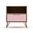 Eden Home 1-Drawer Contemporary Wood Nightstand in Pink (Set of 2)
