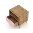Eden Home 1-Drawer Contemporary Wood Nightstand in Pink (Set of 2)