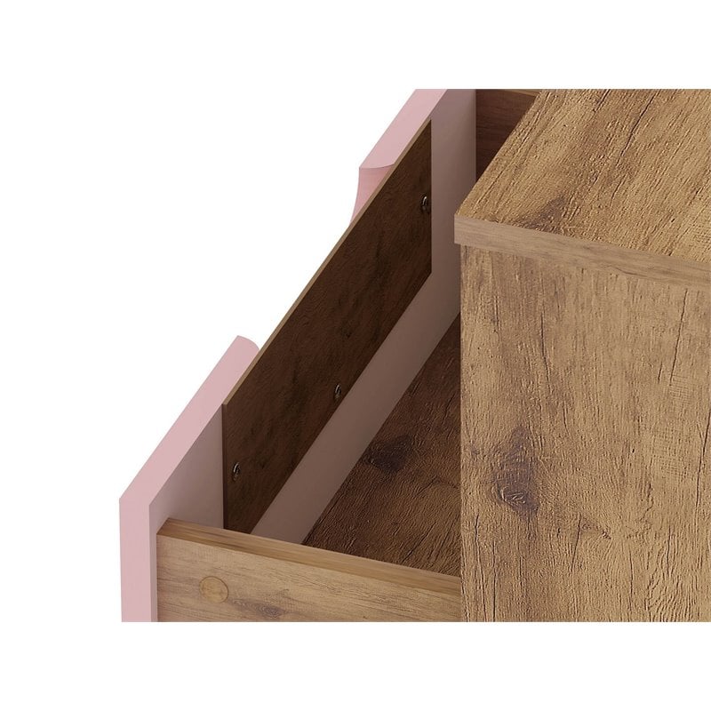 Eden Home 1-Drawer Contemporary Wood Nightstand in Pink (Set of 2)