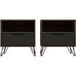 Eden Home 1-Drawer Contemporary Wood Nightstand in Gray (Set of 2)