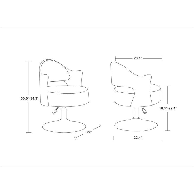 Eden Home Faux Leather Accent Chair with Adjustable Height in White