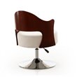 Eden Home Faux Leather Accent Chair with Adjustable Height in White